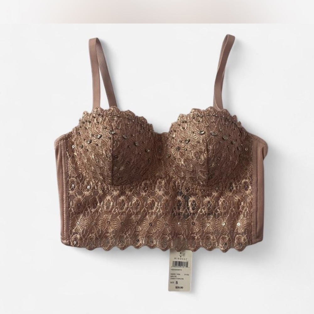 Windsor Mauve Lace Bustier in small